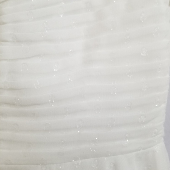 NWT Jules & Cleo White Shimmery Polka DotShort Sleeve Mini Dress Size 2 - Picture 5 of 13